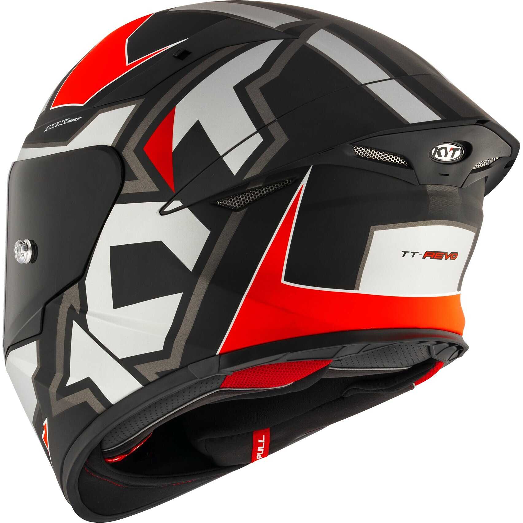 Casco moto integrale Kyt Tt-Revo Electron Opaco Grigio Rosso