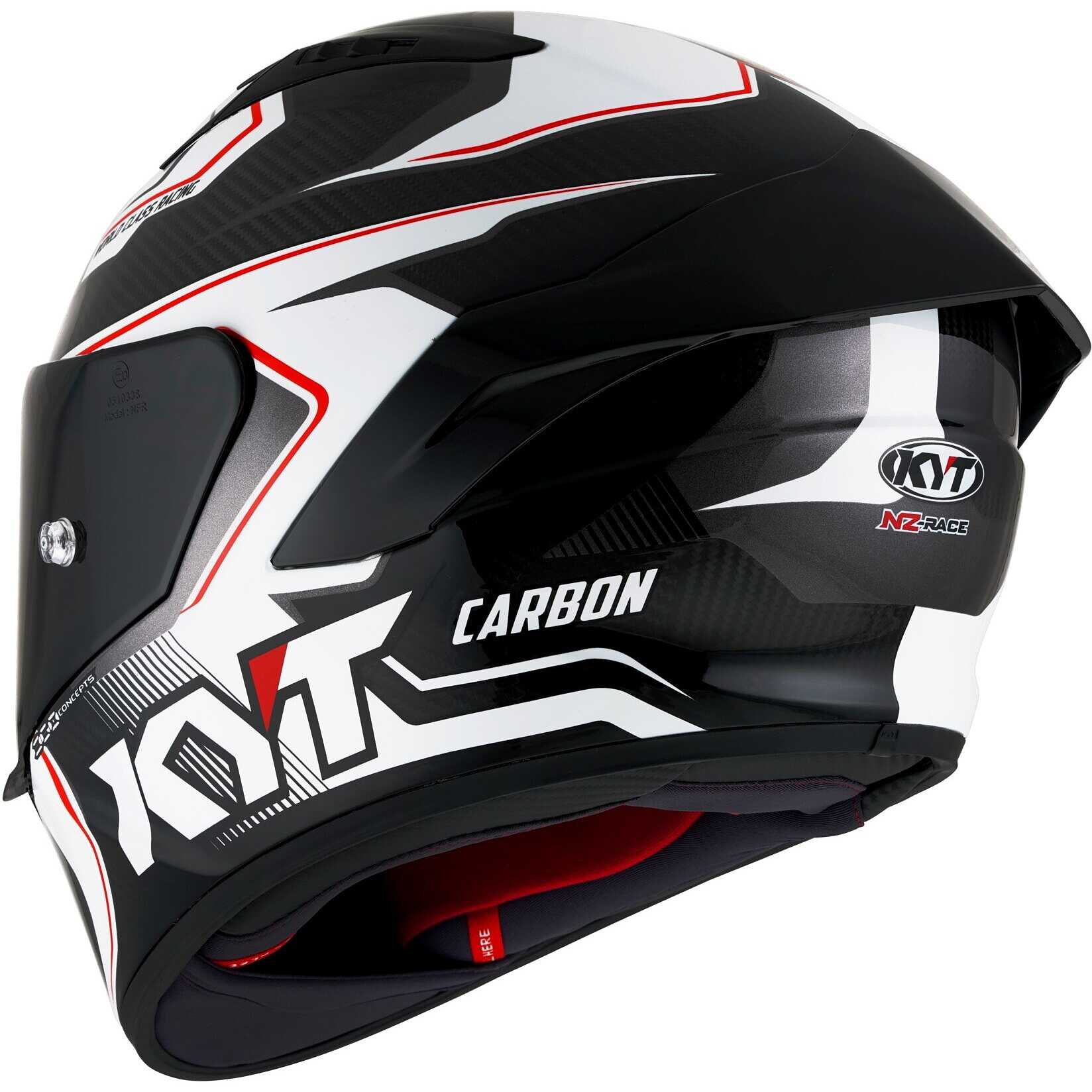 Casco moto integrale Kyt Nz-Race Carbon Competition Bianco