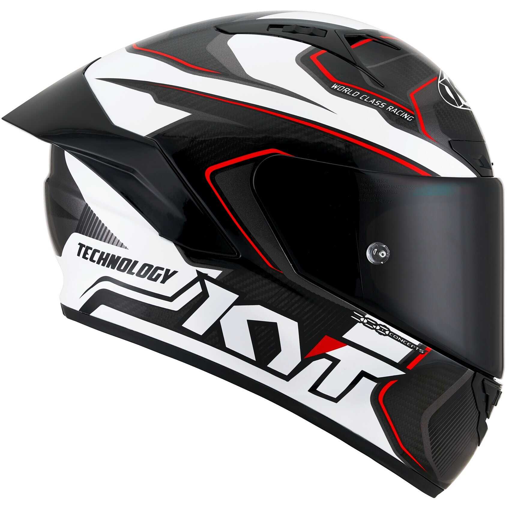 Casco moto integrale Kyt Nz-Race Carbon Competition Bianco