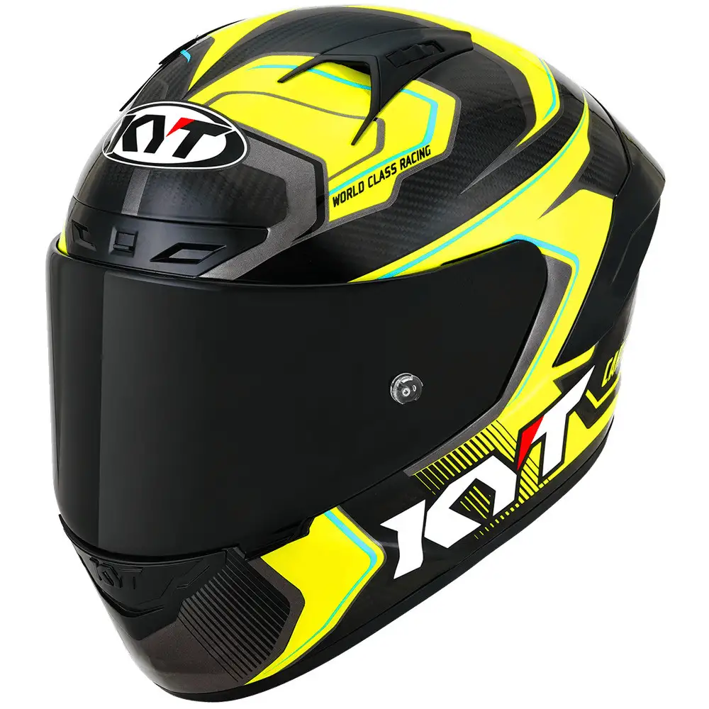 Casco moto integrale Kyt Nz-Race Carbon Competition Giallo Fluo