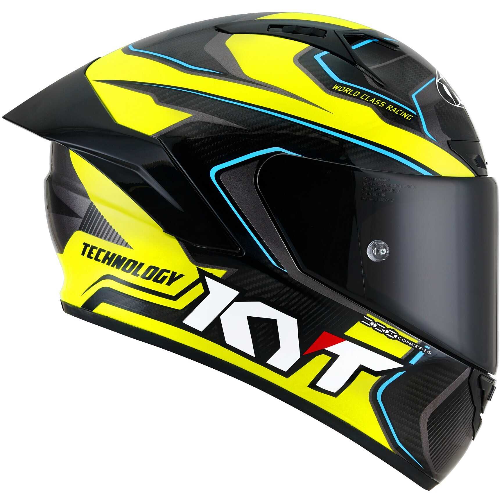 Casco moto integrale Kyt Nz-Race Carbon Competition Giallo Fluo
