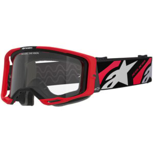 Maschera cross Alpinestars Vision 8 Luar Rosso Nero Trasparente