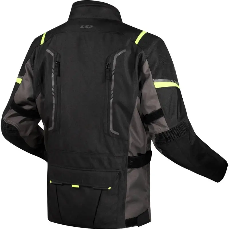 Giacca moto Ls2 Narvik Grigio Nero Giallo Fluo