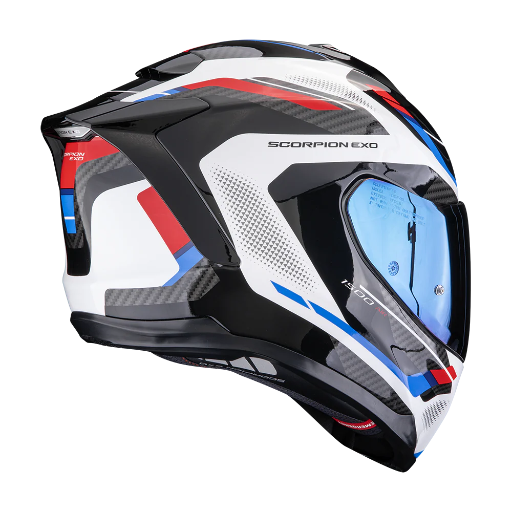 Casco moto integrale Scorpion Exo-1500 Air Sleek Bianco Rosso Blu