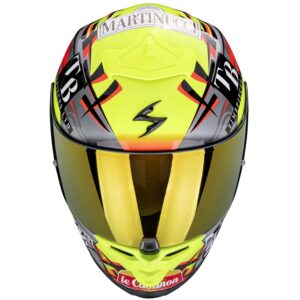 Casco integrale Scorpion Exo-R1 Evo II Air Aron Misano Giallo Neon Blu