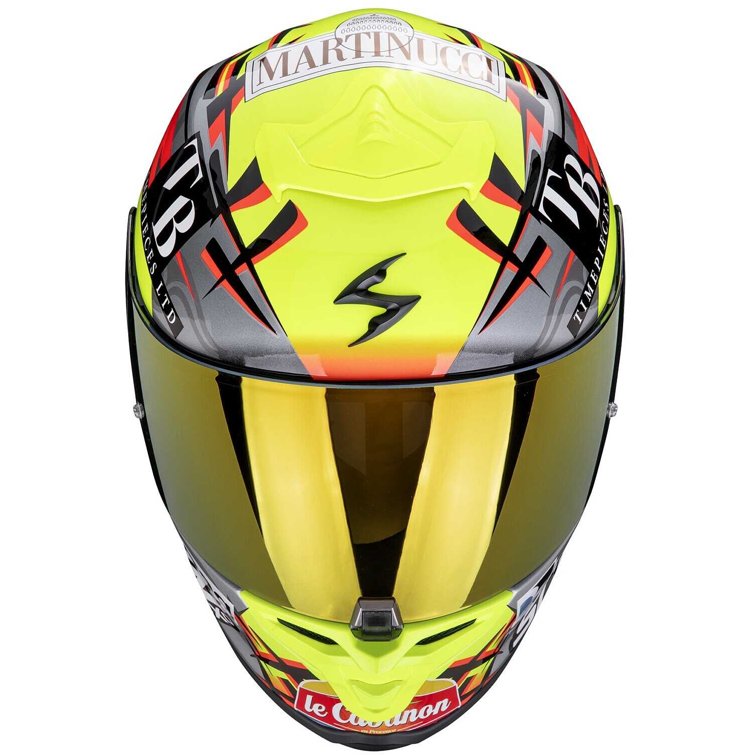 Casco integrale Scorpion Exo-R1 Evo II Air Aron Misano Giallo Neon Blu