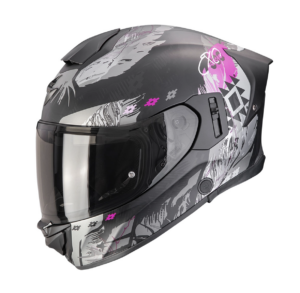 Casco moto integrale Scorpion Exo 530 Air Hadji Nero Opaco Rosa