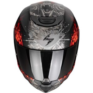 Casco moto integrale Scorpion Exo 391 Wolf Nero Opaco Rosso