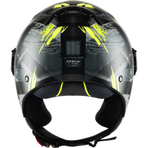 Casco moto jet Motocubo 705 Joker Nero Opaco Grigio Giallo Fluo
