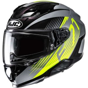 Casco moto integrale Hjc F71 Catos MC3H Grigio Giallo Fluo