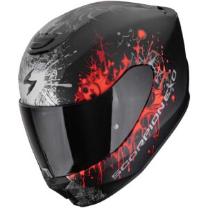 Casco moto integrale Scorpion Exo 391 Wolf Nero Opaco Rosso