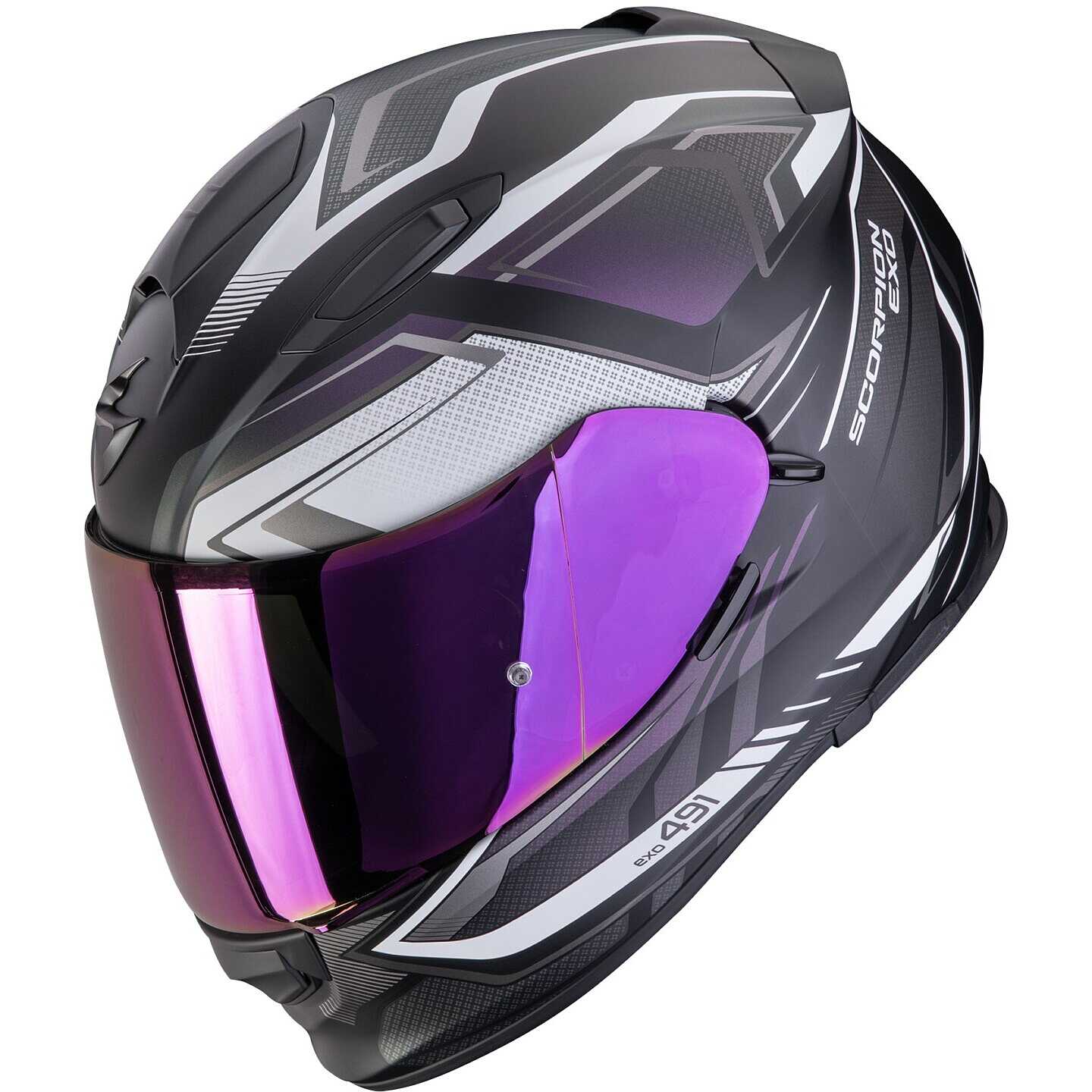 Casco moto integrale Scorpion Exo 491 Zumo Nero Opaco Cangiante