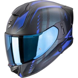 Casco moto integrale Scorpion Exo 530 Air Theras Nero Opaco Blu