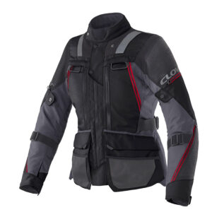 Giacca moto touring donna Clover Outland 3 Wp Lady Rosso Nero