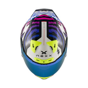 Casco moto integrale Nexx X.R3R Ziger Viola Blu