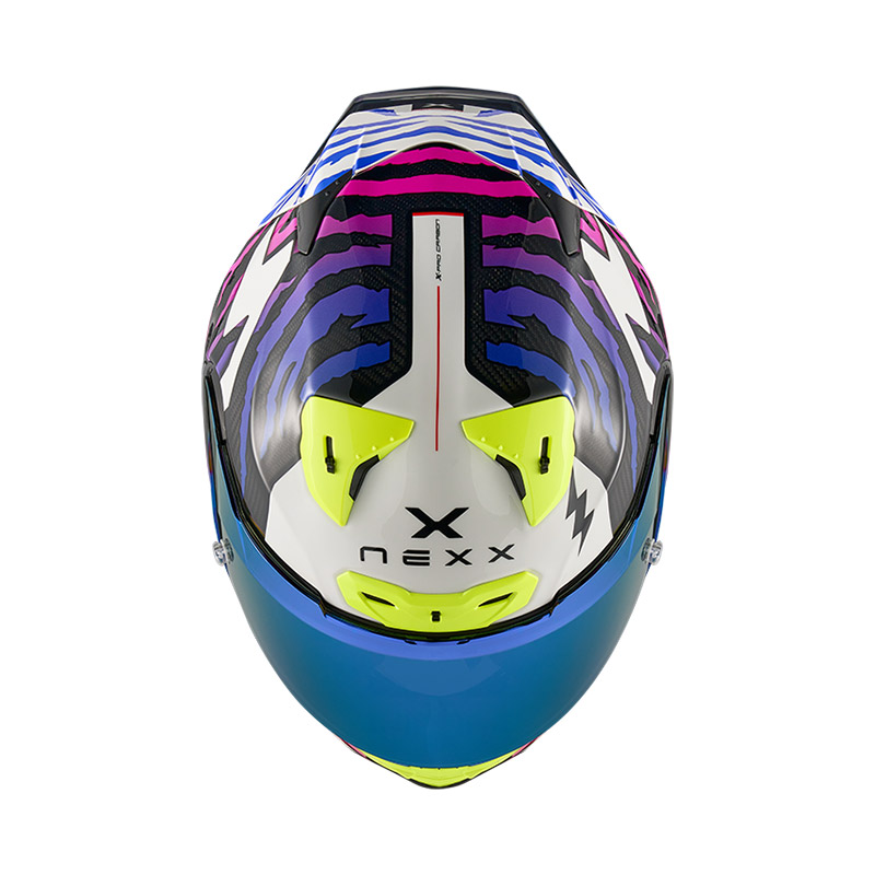 Casco moto integrale Nexx X.R3R Ziger Viola Blu