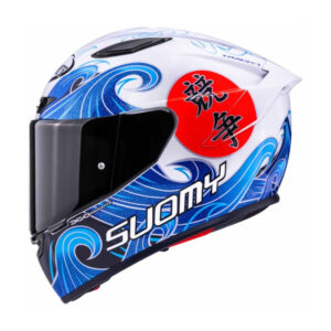 Casco moto integrale Suomy Track 1 Waves Bianco