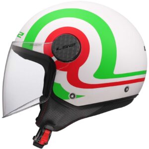 Casco jet Ls2 OF558 Sphere Lux 2 Urby Bianco Verde Rosso
