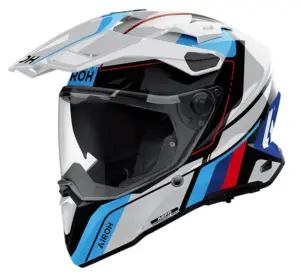 Casco moto integrale Airoh Commander 2 Skip Bianco Rosso Blu