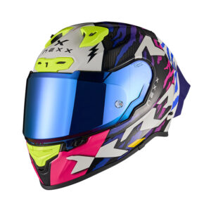 Casco moto integrale Nexx X.R3R Ziger Viola Blu