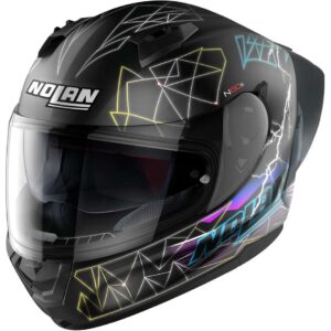 Casco moto integrale Nolan N60.6 Sport Raindance Nero Opaco Multicolor