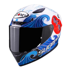 Casco moto integrale Suomy Track 1 Waves Bianco