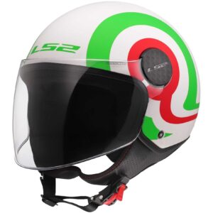 Casco jet Ls2 OF558 Sphere Lux 2 Urby Bianco Verde Rosso