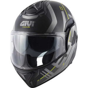 Casco modulare reversibile Givi X30 Pulsar Nero Titanio Giallo