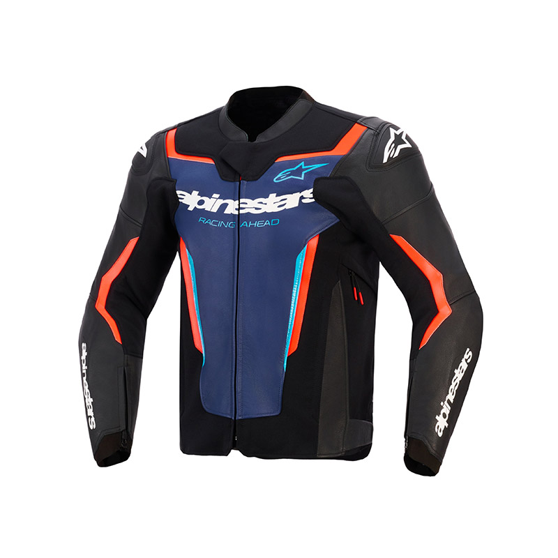 Giacca moto in pelle Alpinestars Gp Force V2 nero blu rosso