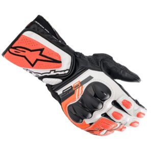 Guanti moto racing Alpinestars SP8 V3 Nero Bianco Rosso Fluo