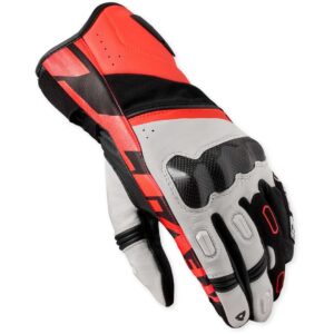 Guanti moto in pelle Revit RSR 5 Nero Rosso Fluo