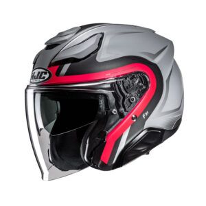 Casco jet in fibra Hjc F31 Naby MC1SF Grigio Arancio