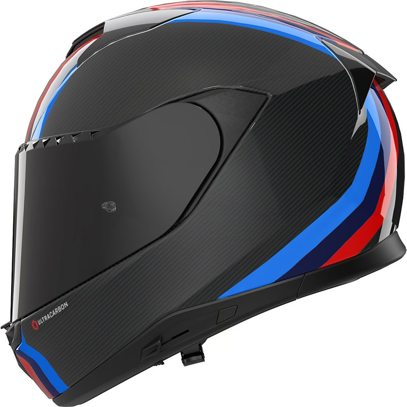 Casco moto integrale Nolan X-904 Ultra Carbon Gemini Blu Rosso