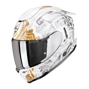 Casco moto integrale Scorpion Exo-1500 Air Opus Bianco perla Grigio Oro Nero Rosso