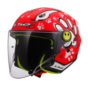 Casco jet bimbo Ls2 Funny II Paws Rosso