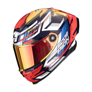 Casco moto integrale Scorpion Exo-Race Air Kobra Blu Giallo Rosso