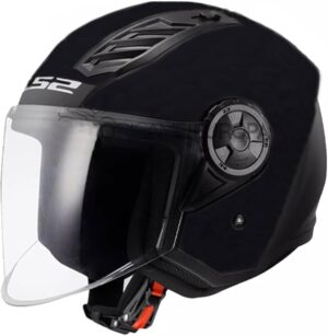 Casco moto jet Ls2 Airflow 2 Solid Nero Lucido