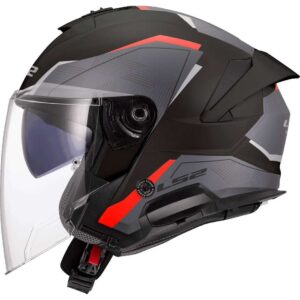Casco moto jet Ls2 OF618 Verso II Air Nero Rosso