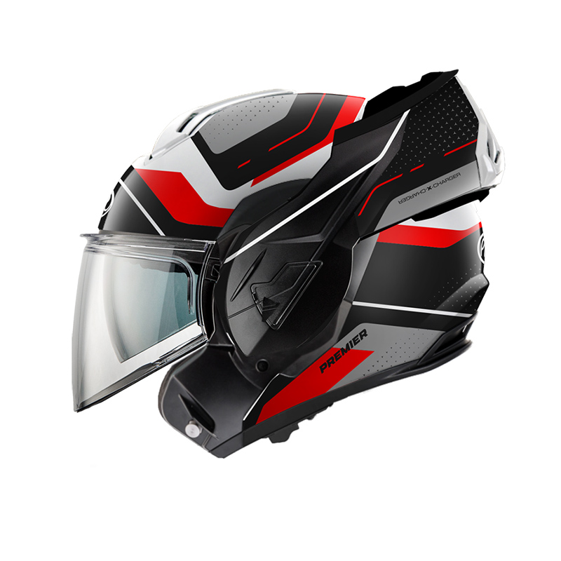 Casco moto modulare Premier X Charger JU 8 BM Rosso