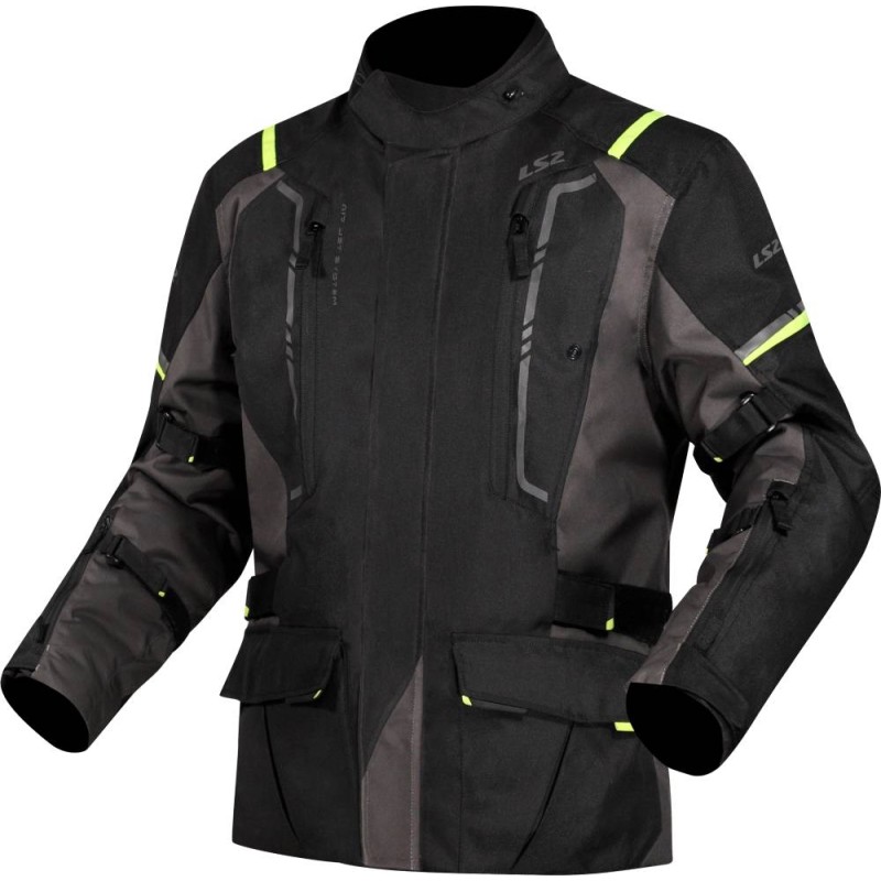 Giacca moto Ls2 Narvik Lady Grigio Nero Giallo Fluo