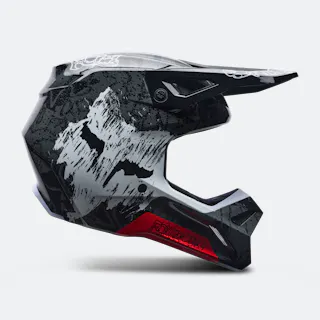 Casco cross Fox V1 Abyss Nero Rosso