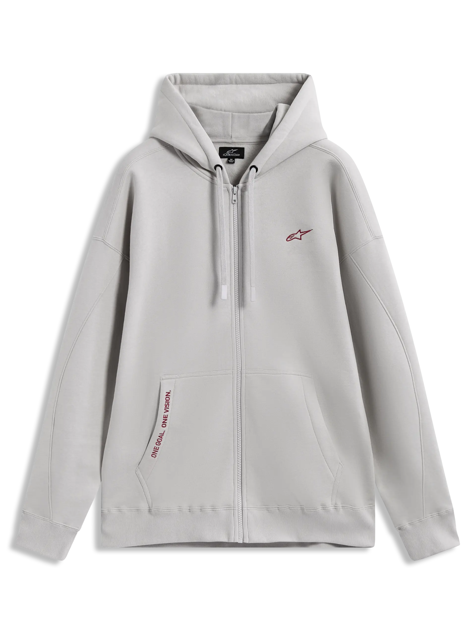 Felpa con cappuccio Alpinestars Pioneer Oversized Grigio Rosso