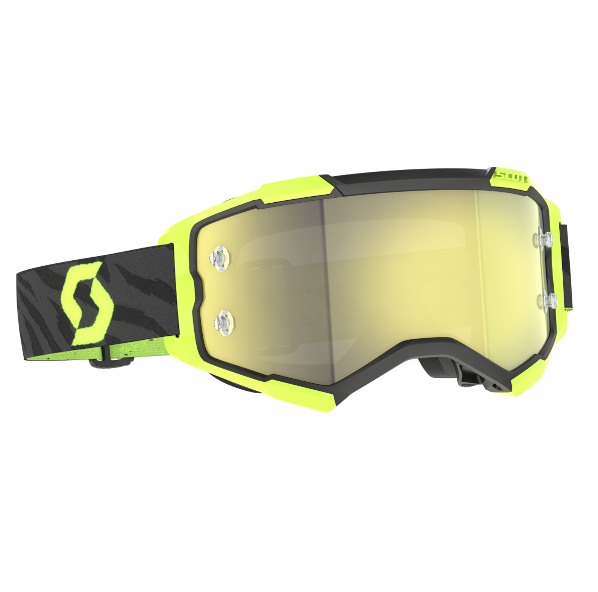 Maschera cross enduro Scott Fury Zebra Giallo Chrome