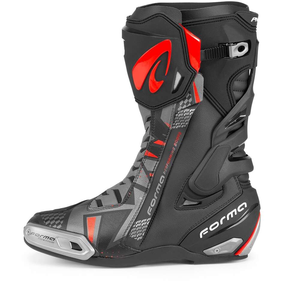 Stivali moto racing Forma Phantom Nero Grigio Rosso