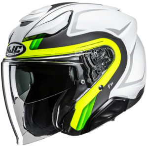Casco jet in fibra Hjc F31 Naby MC3HSF Bianco Giallo