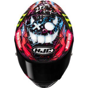 Casco moto integrale Hjc Rpha 1 V2 Carbon Funky Diablo MC8 Rosa