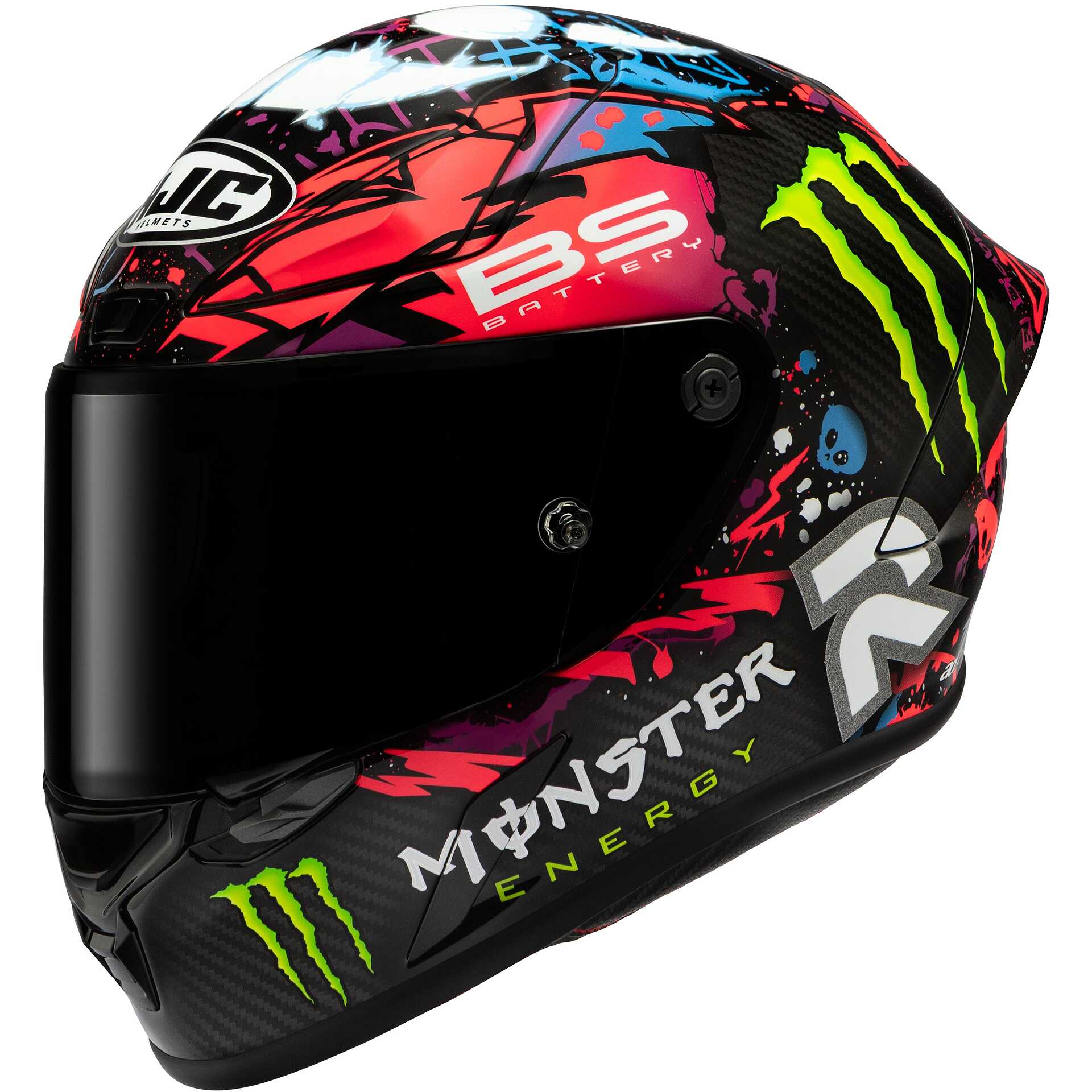 Casco moto integrale Hjc Rpha 1 V2 Carbon Funky Diablo MC8 Rosa