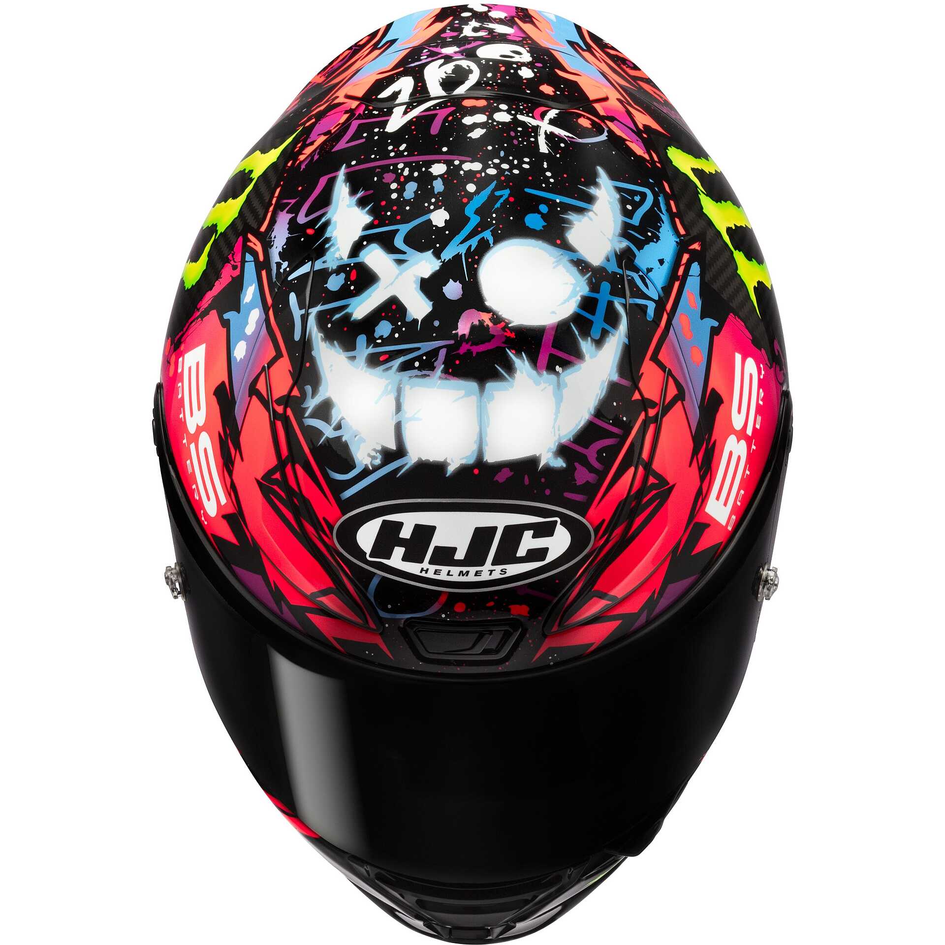 Casco moto integrale Hjc Rpha 1 V2 Carbon Funky Diablo MC8 Rosa