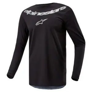 Maglia Cross Enduro Alpinestars Fluid Nero Argento