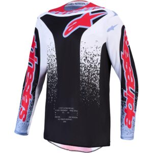 Maglia Cross Enduro Alpinestars Fluid Drag Nero Bianco Grigio Rosso